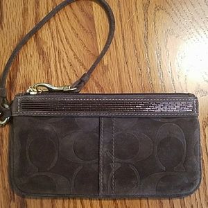 Coach suede wristlet